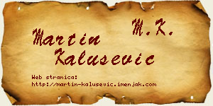 Martin Kalušević vizit kartica